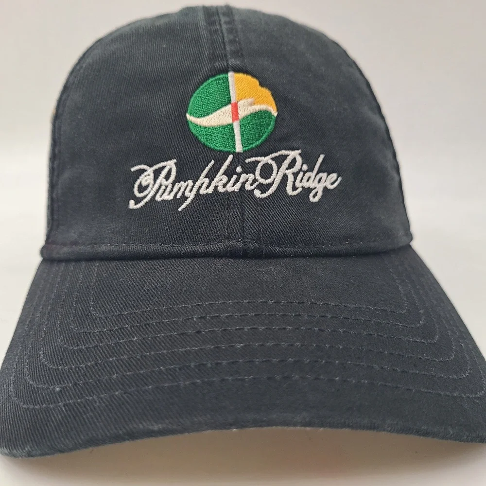 Pumpkin Ridge Golf Club Hat Strapback Black North Plains Oregon Course Logo Men